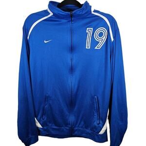 Vintage Nike Juventes 19 Soccer Full Zip Track Jacket Blue White Size Large